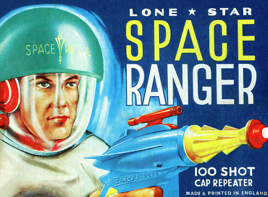 Vintage Drawing - Lone Star Space Ranger 100 Shot Cap Repeater by Vintage Toy Posters