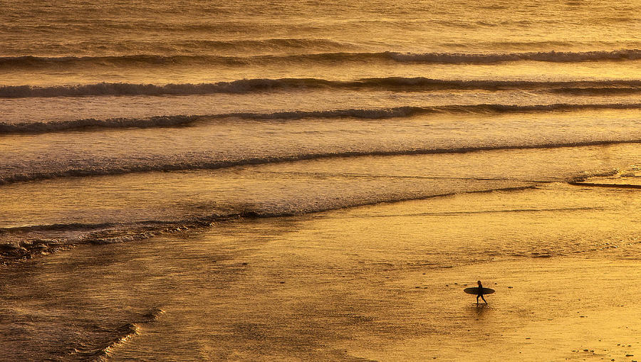 Lone Sunset Surfer Photograph by John A Rodriguez
