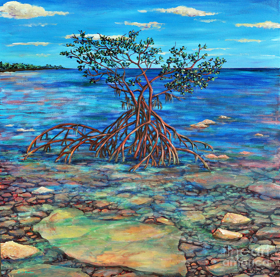 Mangrove- The Lone Watcher Painting by Li Newton