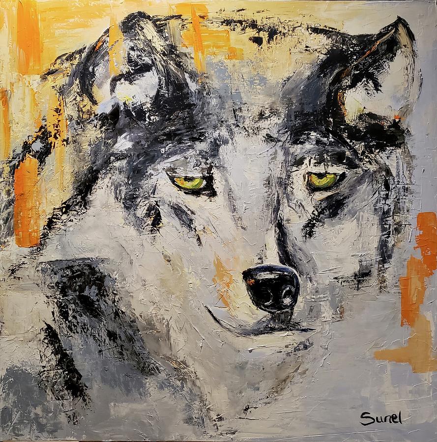 Lone Wolf Painting by Sunel De Lange