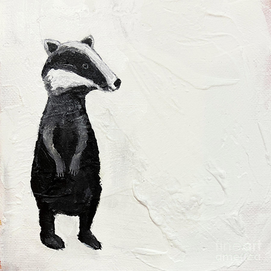 Lonely Badger Painting by Lucia Stewart