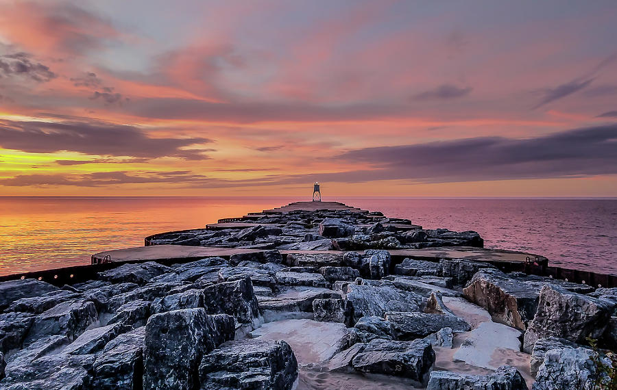 Sunset Photograph - Lonely Beacon   by Lee and Michael Beek