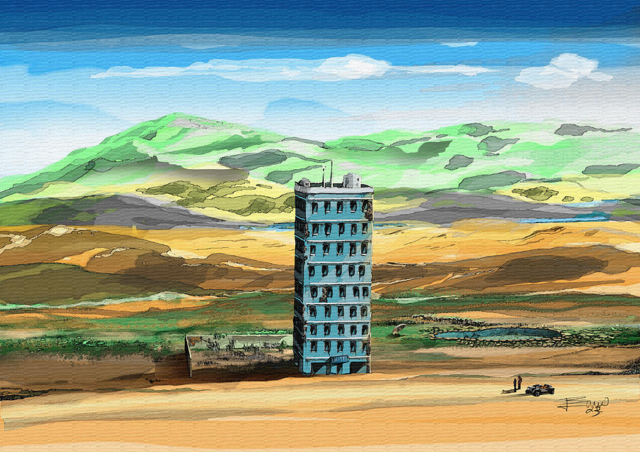 Landscape Digital Art - Lonely Building by Nelson Barros