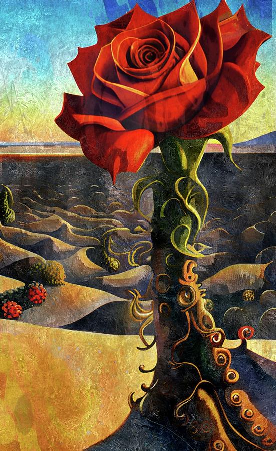 Lonely Desert Rose  Digital Art by Ally White
