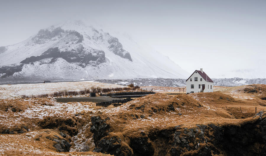 Lonely  house in winter Iceland Photograph by Michalakis Ppalis