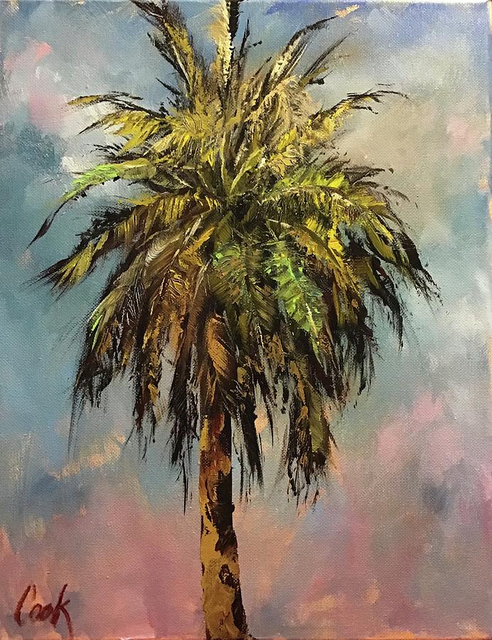 Lonely Palm Painting by Michael Cook