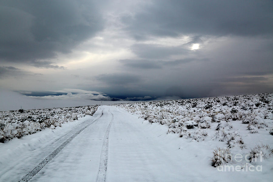 Lonely road across the Bolivian altiplano in winter Photograph by James Brunker