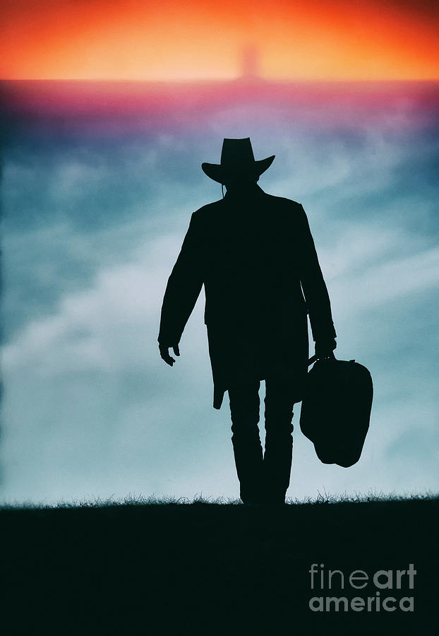 Lonesome Cowboy into the sunrise Photograph by Nina Stavlund