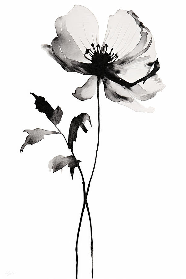 Lonesome Flower Painting by Lourry Legarde