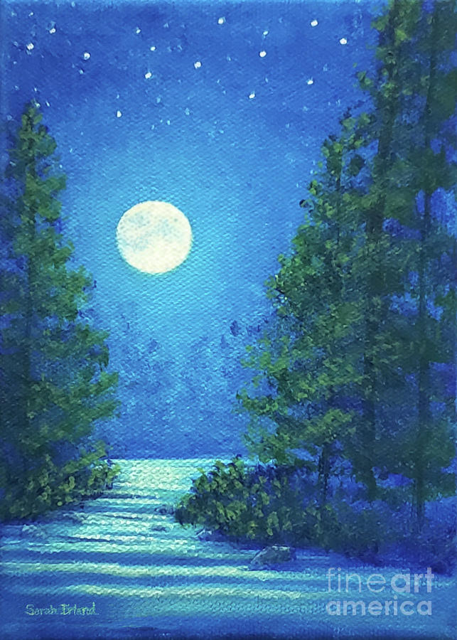 Lonesome Moon Painting by Sarah Irland