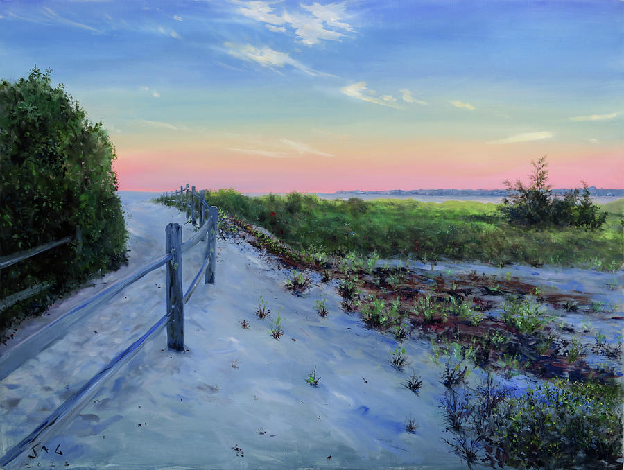 Long Beach- Dusk 2022 Painting by Jonathan Guy-Gladding JAG