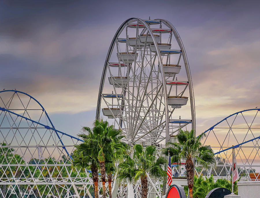 Long Beach Ferris Wheel Photograph by Darryl Brooks