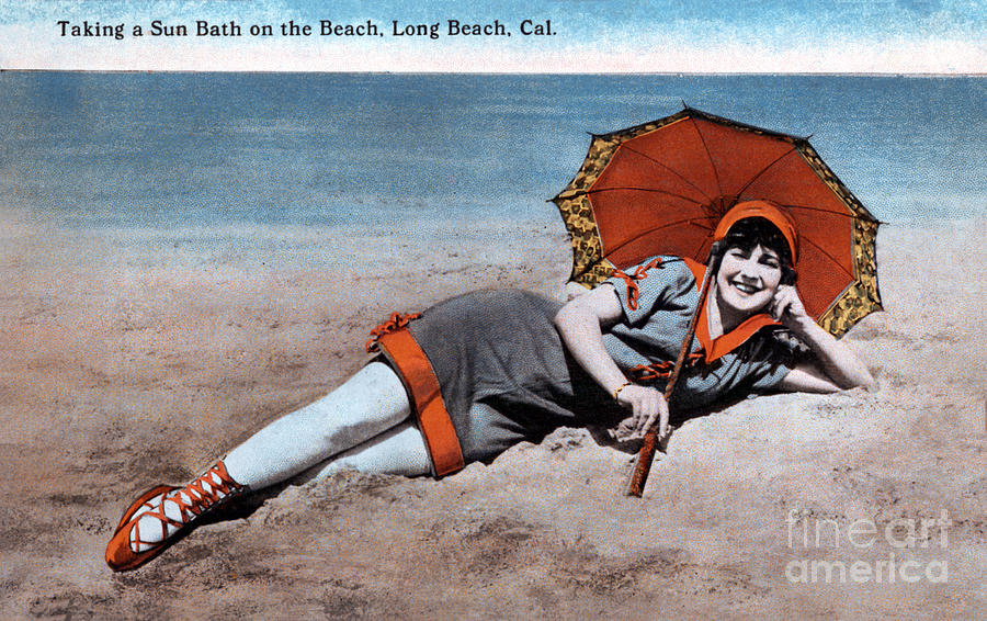 Long Beach Flapper at the Beach Photograph by Sad Hill - Bizarre Los Angeles Archive