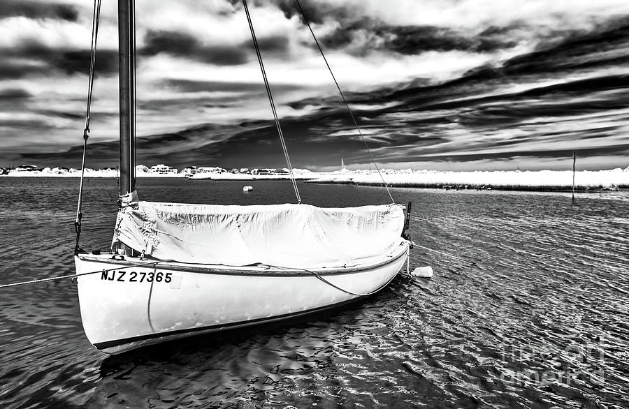 Long Beach Island Bay Sailboat Infrared Photograph by John Rizzuto