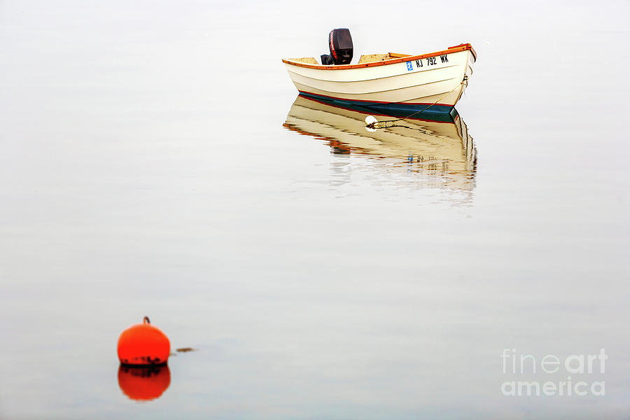 Long Beach Island Boat Reflection in New Jersey Photograph by John Rizzuto