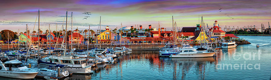 Long Beach Shoreline Village Panorama Photograph