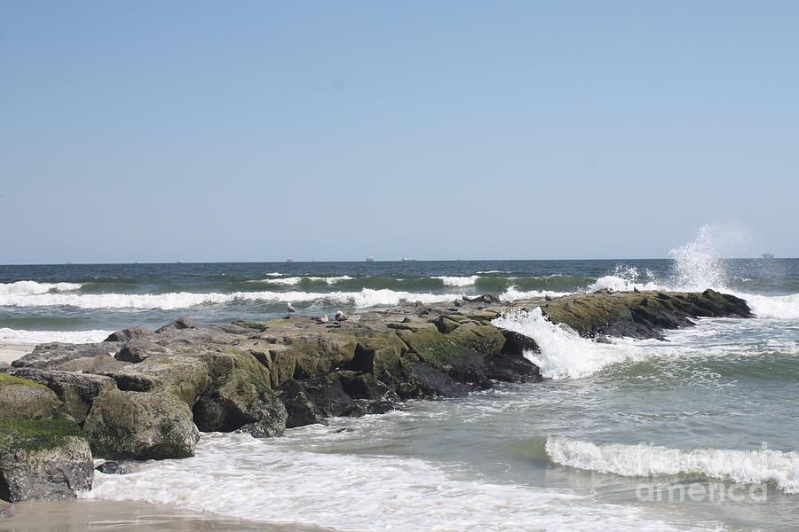 Waves Crashing On Long Beach Long Island Jettty Photograph by John Telfer