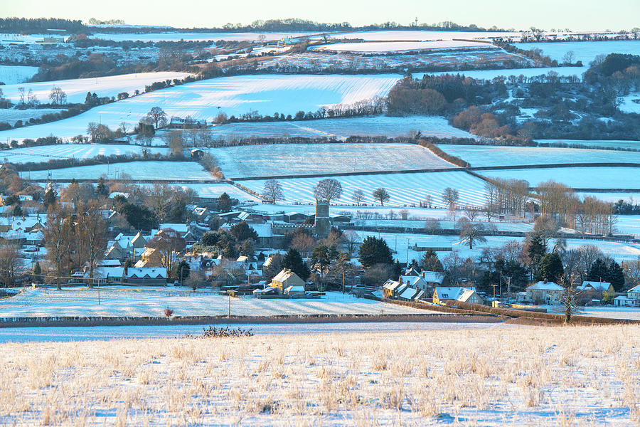 Long Compton in the Snow at Sunrise Photograph by Tim Gainey
