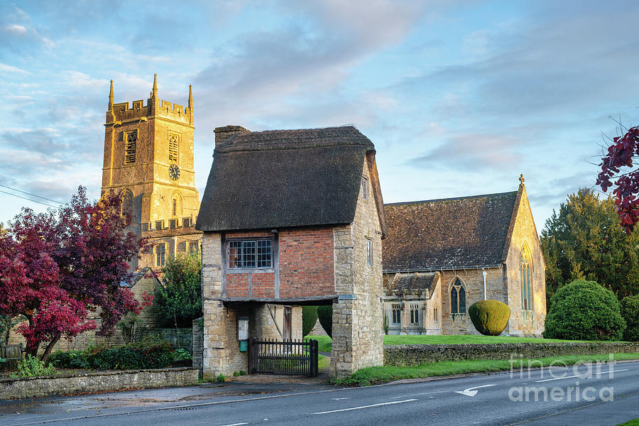 Long Compton Lych Gate and Church at Sunrise Photograph by Tim Gainey