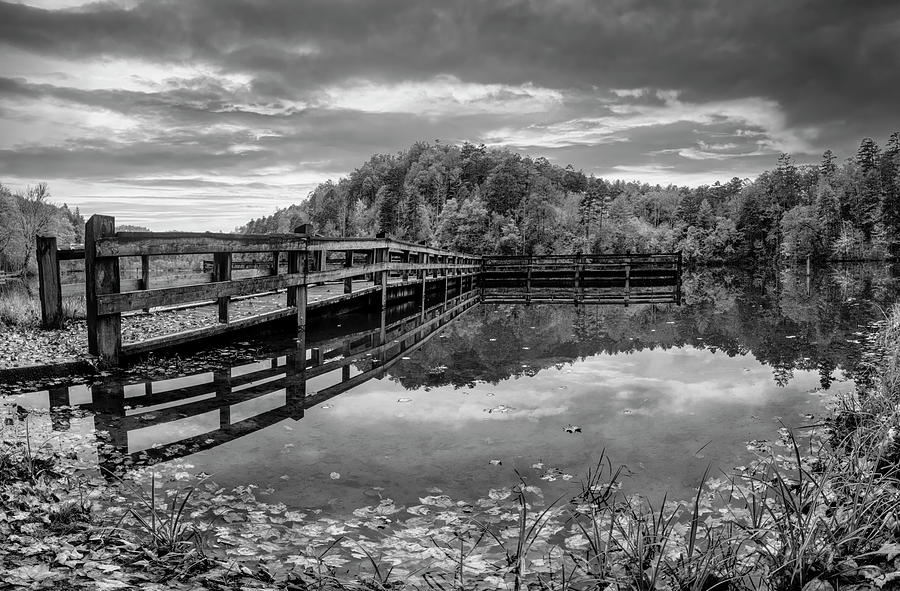 Long Dock Into The Lake Black And White Photograph By Debra And Dave ...