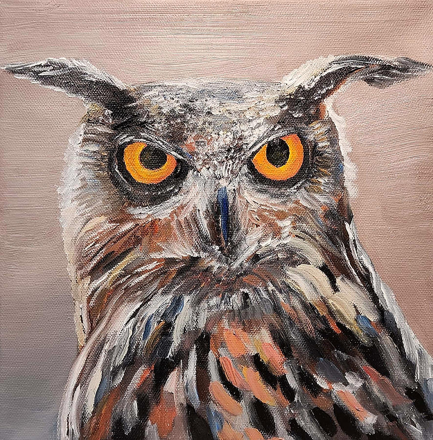 Long Eared Owl Painting by Kelly Curl - Fine Art America