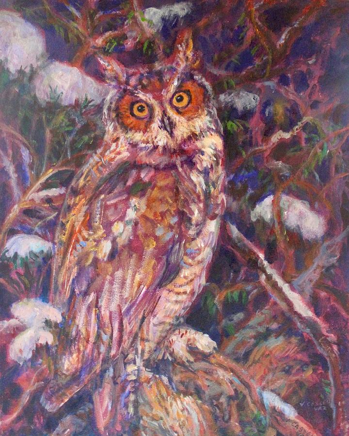 Long Eared Owl Painting by Veronica Cassell vaz | Fine Art America