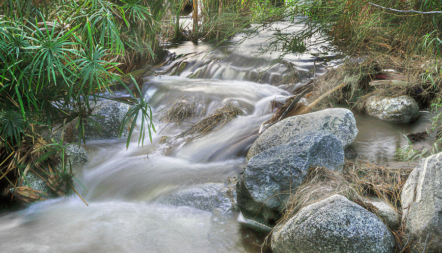 Long Exposure Closeup of Tahquitz Creek in Palm Springs after Jan. 2023 Storms Photograph by Matthew Bamberg