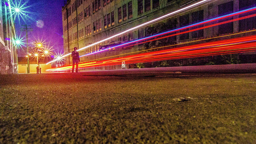 Long Exposure Fire Truck Passing Photograph by Dave Morgan