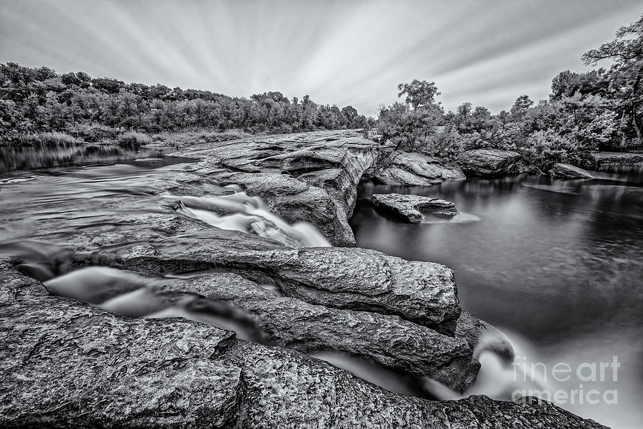 Long Exposure Photograph of Upper Falls at McKinney Falls State Park - Austin Texas Hill Country Photograph by Silvio Ligutti