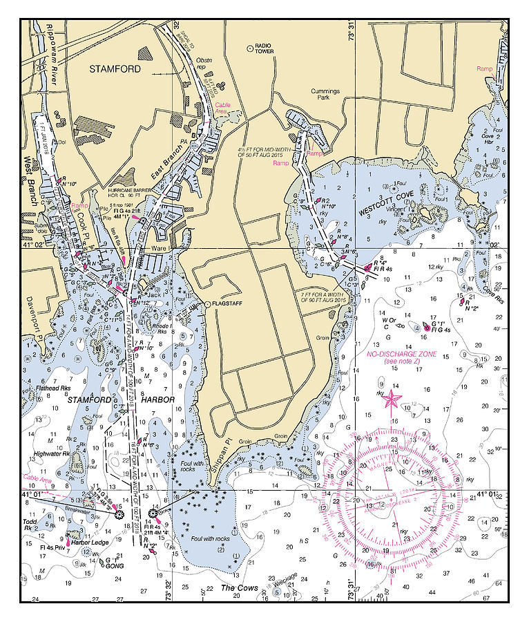 Long Island Sound - Stamford Harbor Inset, Noaa Chart 12364_10 Digital ...