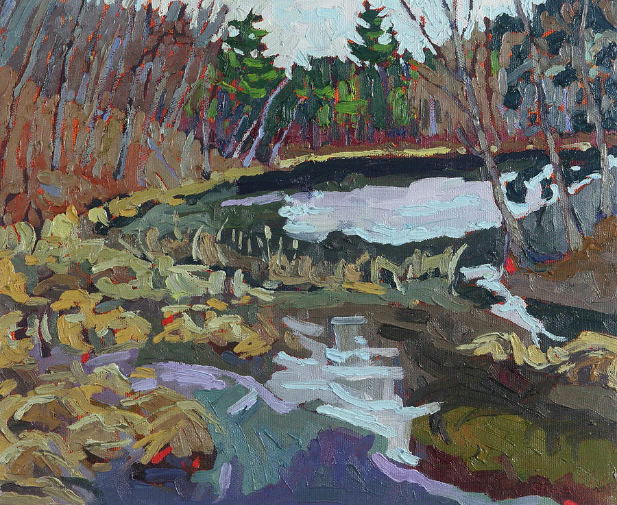 Spring Painting - Long Lake Marsh by Phil Chadwick