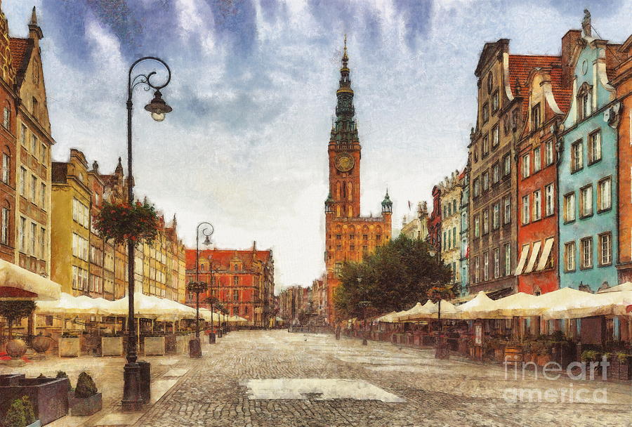 Long Street, Gdansk Digital Art by Jerzy Czyz