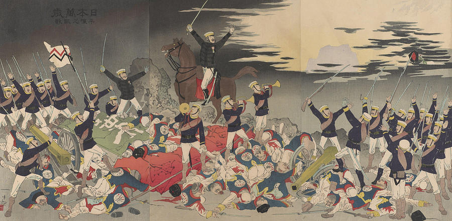 Long live Japan victory song at Pyongyang Painting by Kobayashi ...