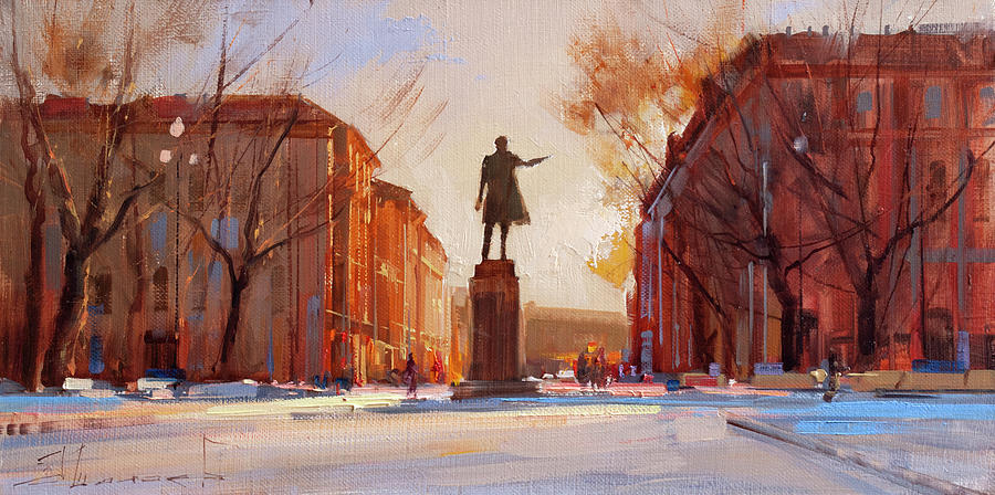 Long Live The Sun, Let The Darkness Be Hidden. St. Petersburg, Mikhailovsky Square. Painting