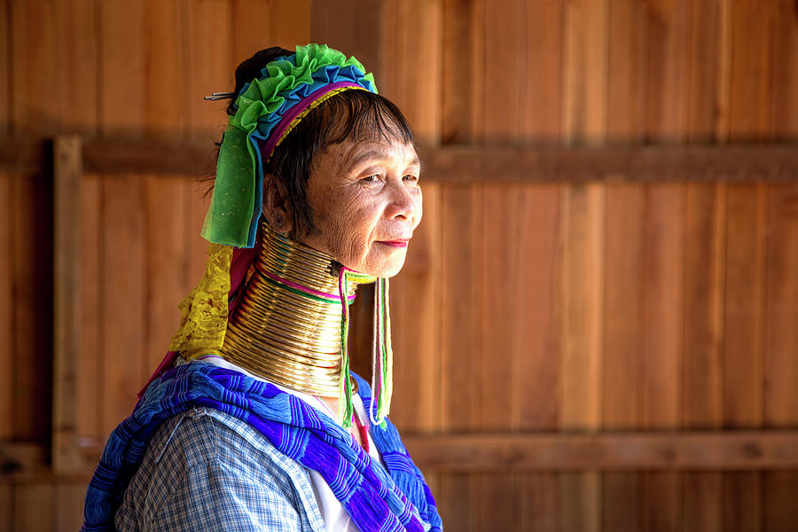 Long-Necked Woman in Myanmar Photograph by Lindley Johnson