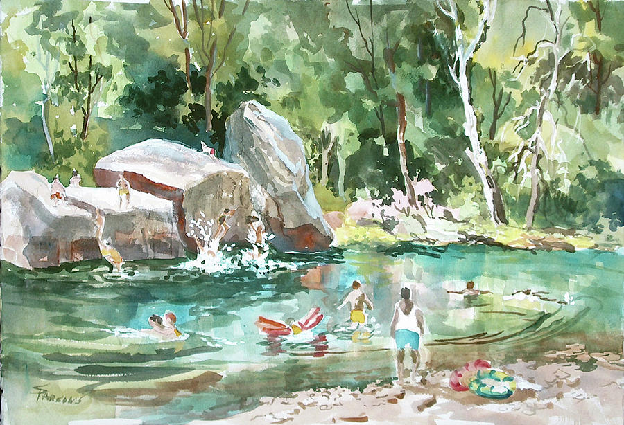 Long Pool #2 Painting by Sheila Parsons