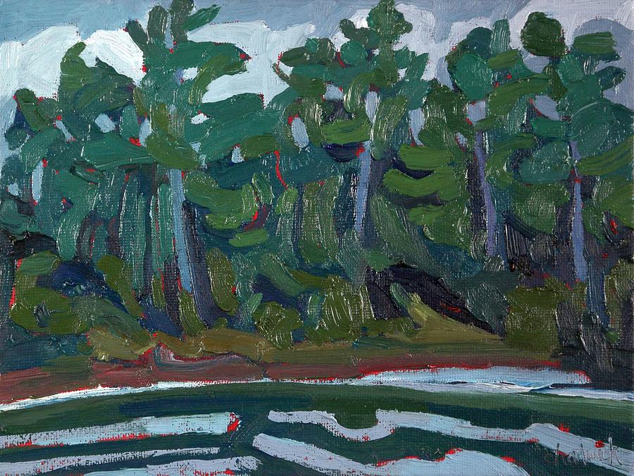Long Reach White Pine Windy Day Painting by Phil Chadwick