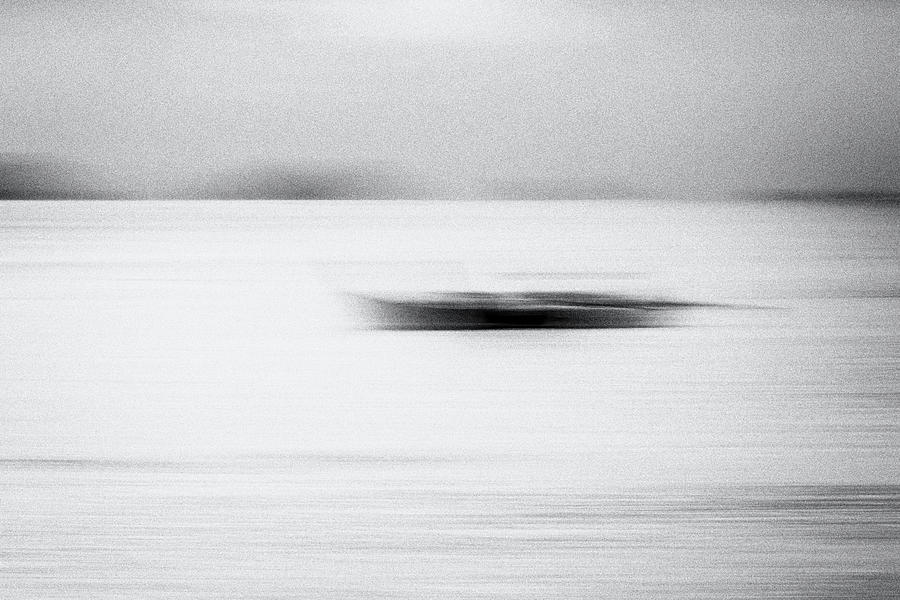 Long Tail Boat Impressions - Black And White Photograph