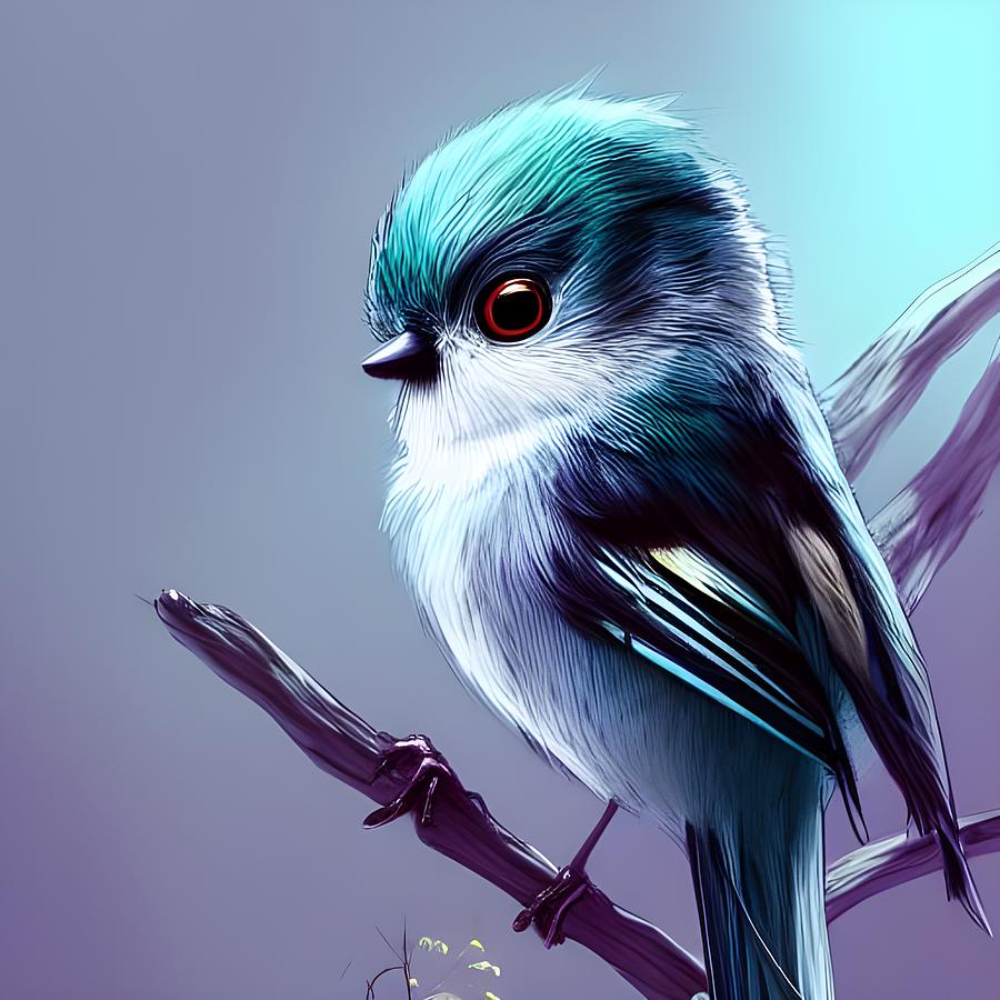 Long tailed Tit Digital Art by April Cook