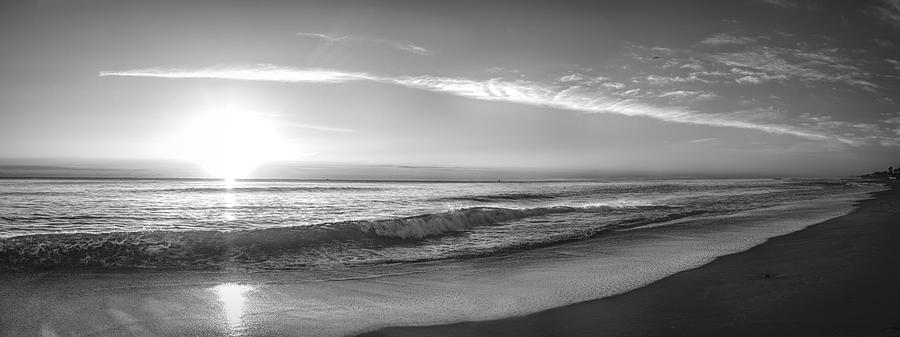 Long Waves Panorama Black and White Photograph by Debra and Dave Vanderlaan