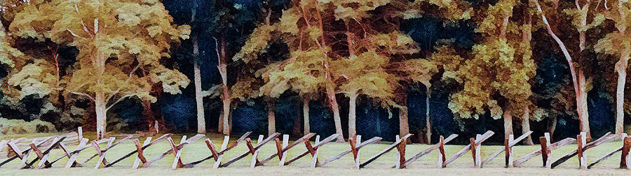Long Wooden Fence in the Blue Ridge 920 Painting by Dan Carmichael