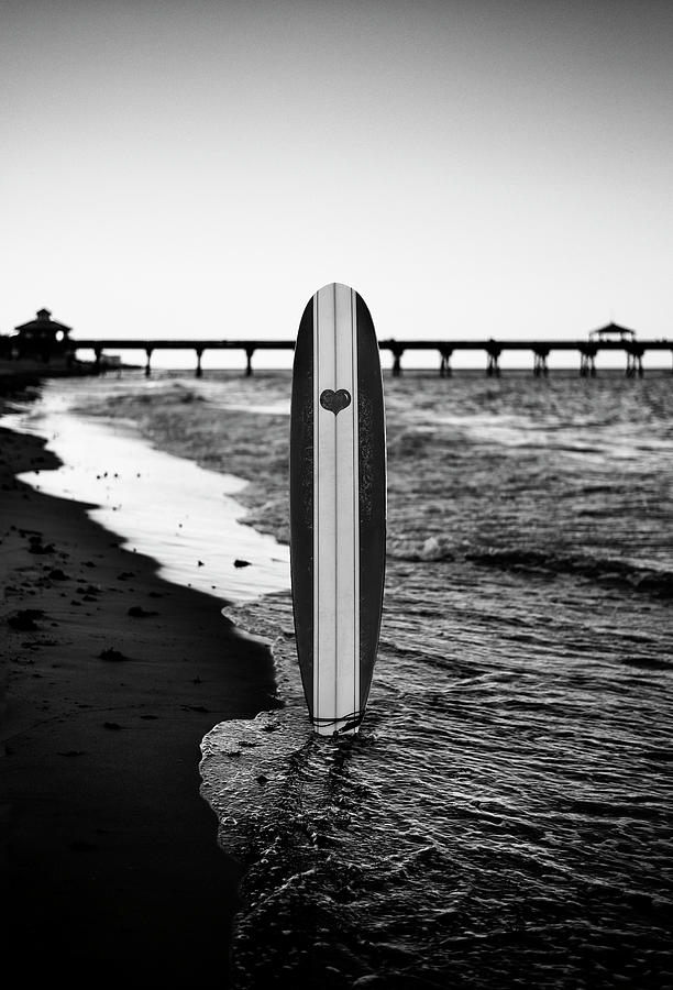 Longboard Love Black and White Photograph by Laura Fasulo