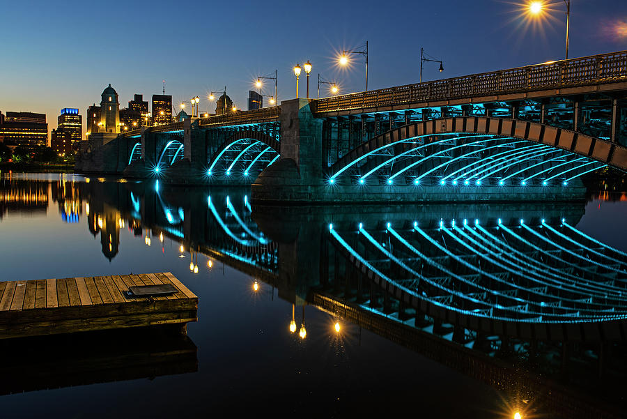 Longfellow Bridge Blue Reflection Charles River Boston MA Photograph by Toby McGuire