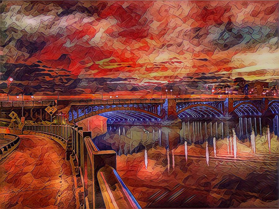 Longfellow Bridge Boston Digital Art by Anne Sands