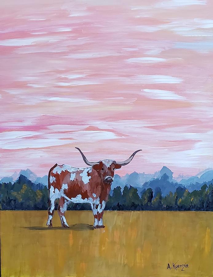 Longhorn  Painting by Amy Kuenzie