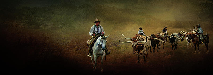 Longhorn Cattle Drive in Fort Worth Stockyards. Photograph by David and Carol Kelly
