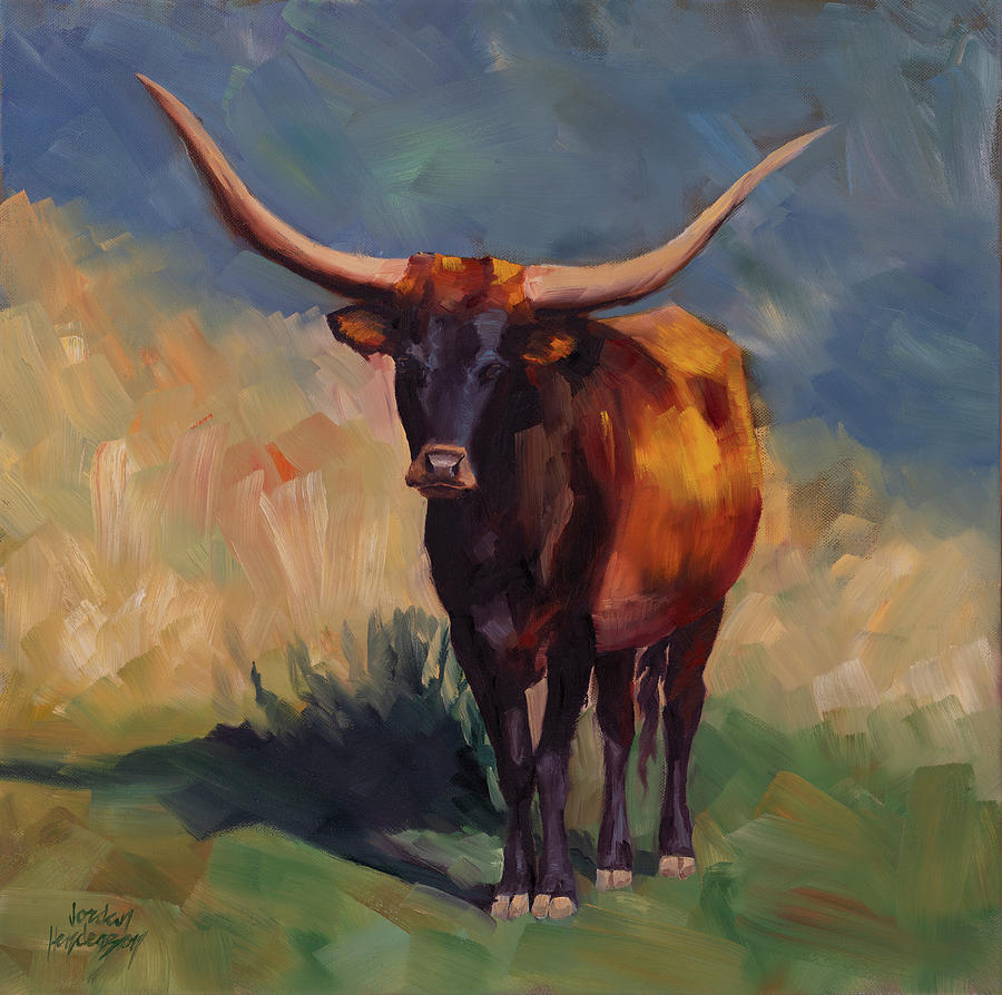 Longhorn Cow Painting by Jordan Henderson