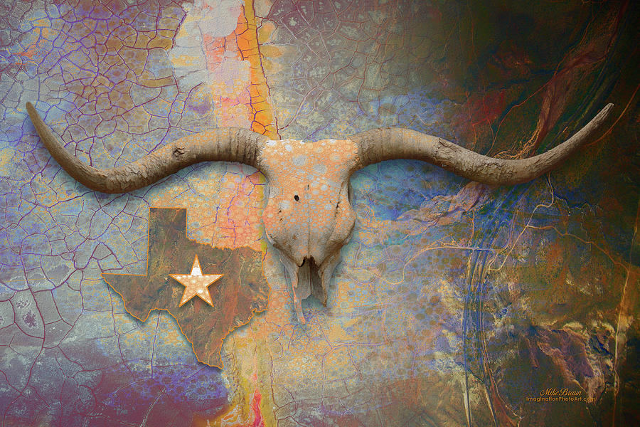 Longhorn Digital Art - Longhorn Lonestar by Mike Braun Longhorn Digital Art - Longhorn Lonestar by Mike Braun