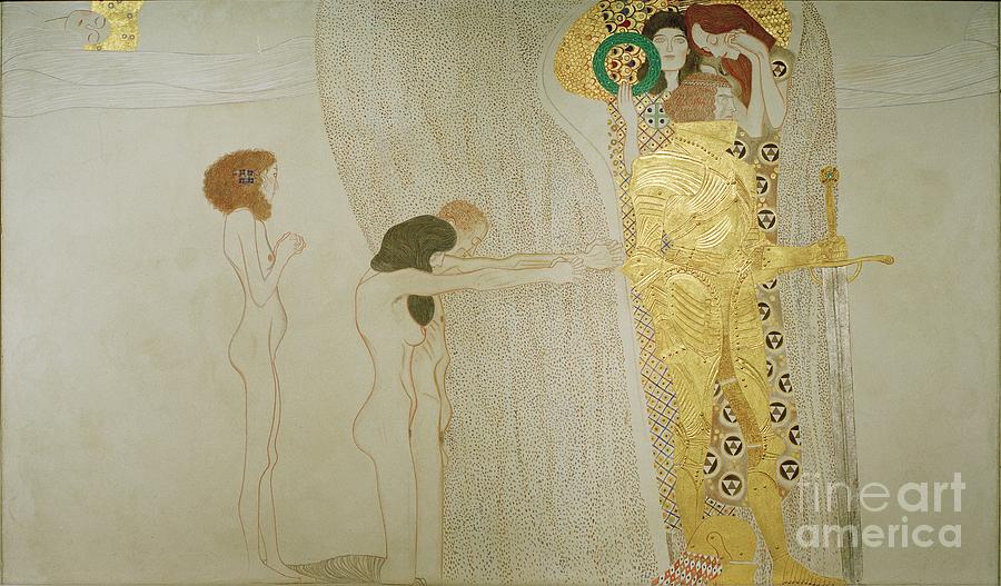 Knight Painting - Longing for Happiness by Gustav Klimt