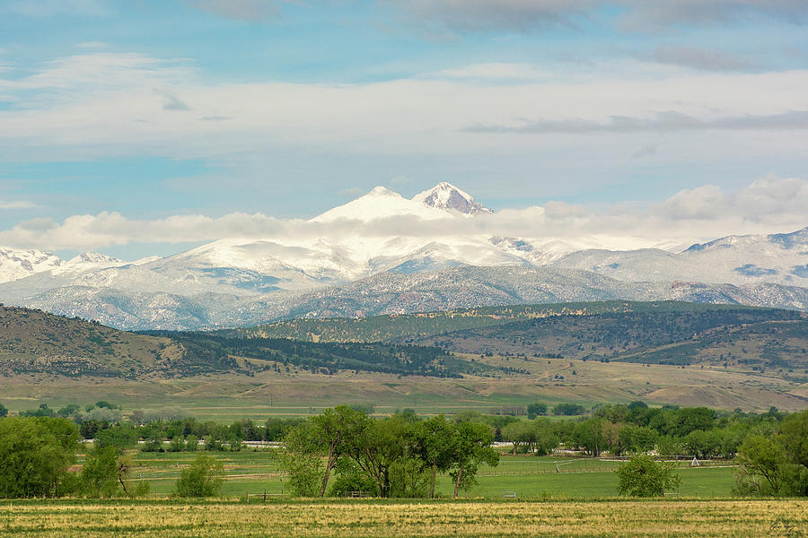 Longs Peak after a Spring Snow Photograph by Aaron Spong